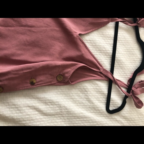 TOPSHOP Dust Pink Side Button Up Dress - Picture 6 of 6